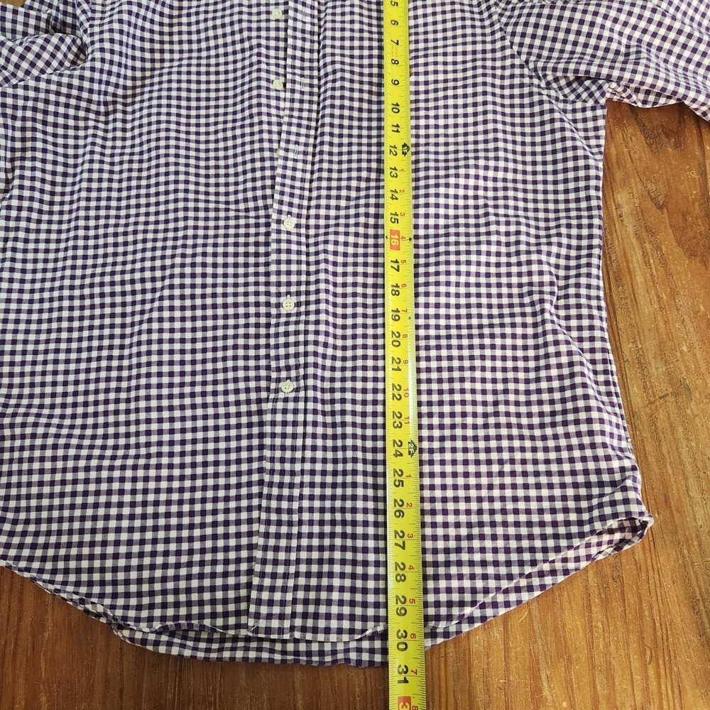 Ralph Lauren Mens XL Purple Gingham Check Long Sleeve Button Up Shirt Flesh Pony - Picture 7 of 11